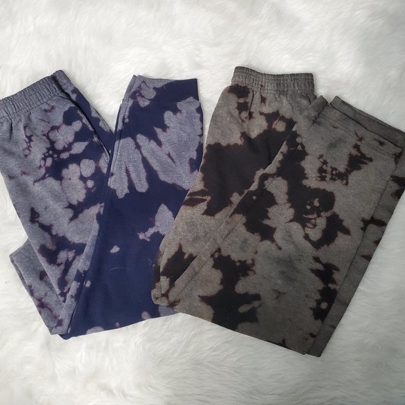 Hanes Other - Bleach Dyed Blue & Black Boys Hanes Sweatpants, Lg